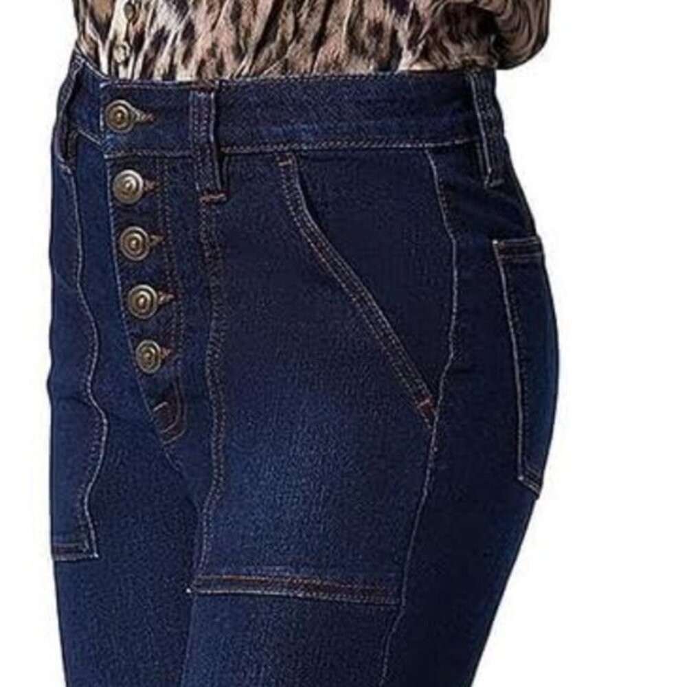 Joie Women's Maxine Park Skinny High Rise Button Front 4 Pocket Jeans, Dark Wash